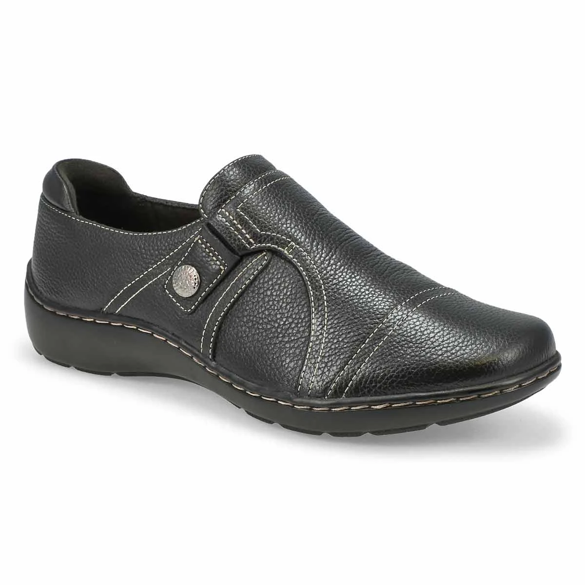Clarks Women's Cora Poppy Wide Loafer - Black 1 Clarks Women's Cora Poppy Wide Loafer - Black