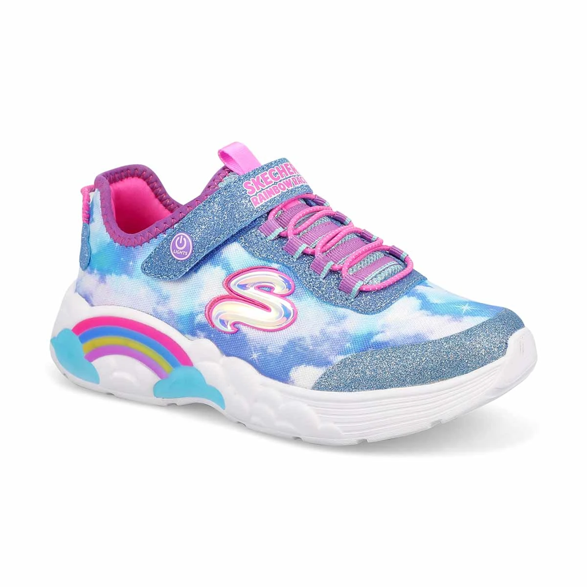 Skechers Girls' Rainbow Racer Light Up Sneake 1 Skechers Girls' Rainbow Racer Light Up Sneake