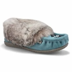SoftMoc Women's Cute 5 Rabbit Fur Moccasin - -Clarks Shoes Shop CUTE5 BLU XXX
