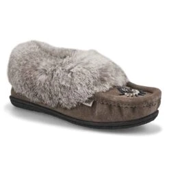 SoftMoc Women's Cute 5 Rabbit Fur Moccasin - -Clarks Shoes Shop CUTE5 GRY XXX 1