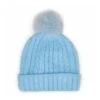SoftMoc Women's Light Blue With Fur Pom Cable