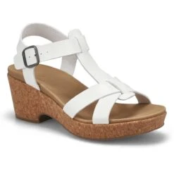 SoftMoc Women's Paola Wedge Sandal - Antique -Clarks Shoes Shop PAOLA WHT XXX 1